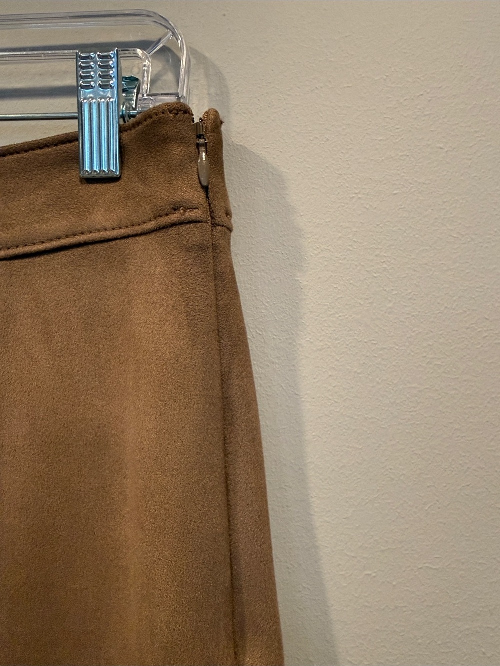 Ann Taylor Wide-Leg Faux Suede Pants in Camel - Picture 2 of 10